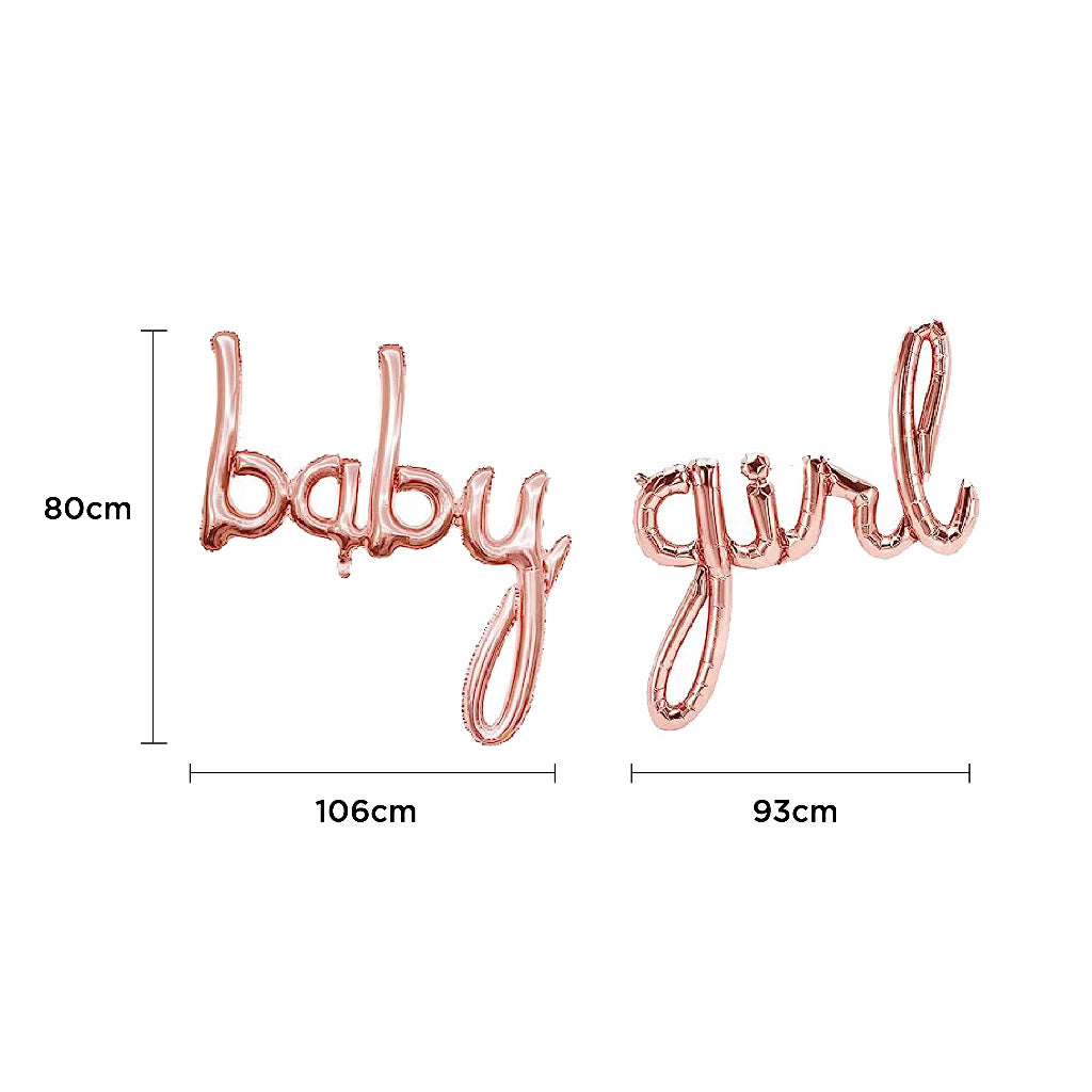 baby girl Word Foil Balloon - Pink