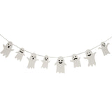 Halloween Spooky White Ghost with Glitter Banner