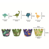 Dino Cupcake Paper Wrapper and Topper Set