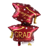 Congrats Grad Star Graduation Foil Balloon - Red