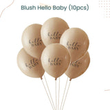 12inch Printed Blush Hello Baby Confetti Hey Baby Latex Balloon 10pcs Set