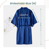 Bride To Be Bridesmaid Satin Robe - Blue