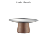 Stainless Steel Acacia Cake Stand Wooden Cake Stand