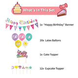Unicorn Birthday Pull Flag Banner Balloon Pack