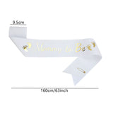 Gold on White "Mummy to Be" Satin Sash