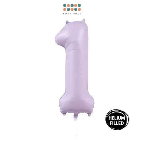 Helium Inflated -  40 inch Pastel Purple Number