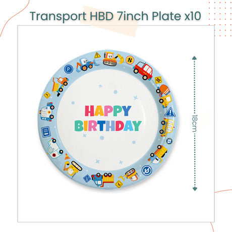 Transportation Vehicle Theme Disposable Tableware Plates Cups for Birthday Party