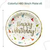 Colorful Happy Birthday Rainbow Party Hat Disposable Tableware