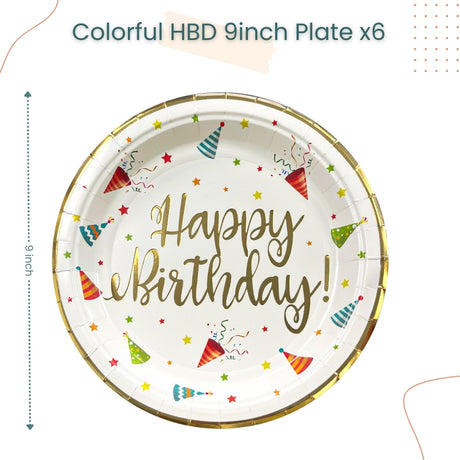 Colorful Happy Birthday Rainbow Party Hat Disposable Tableware