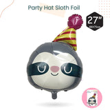 Cute Party Hat Safari Animal Foil Balloon