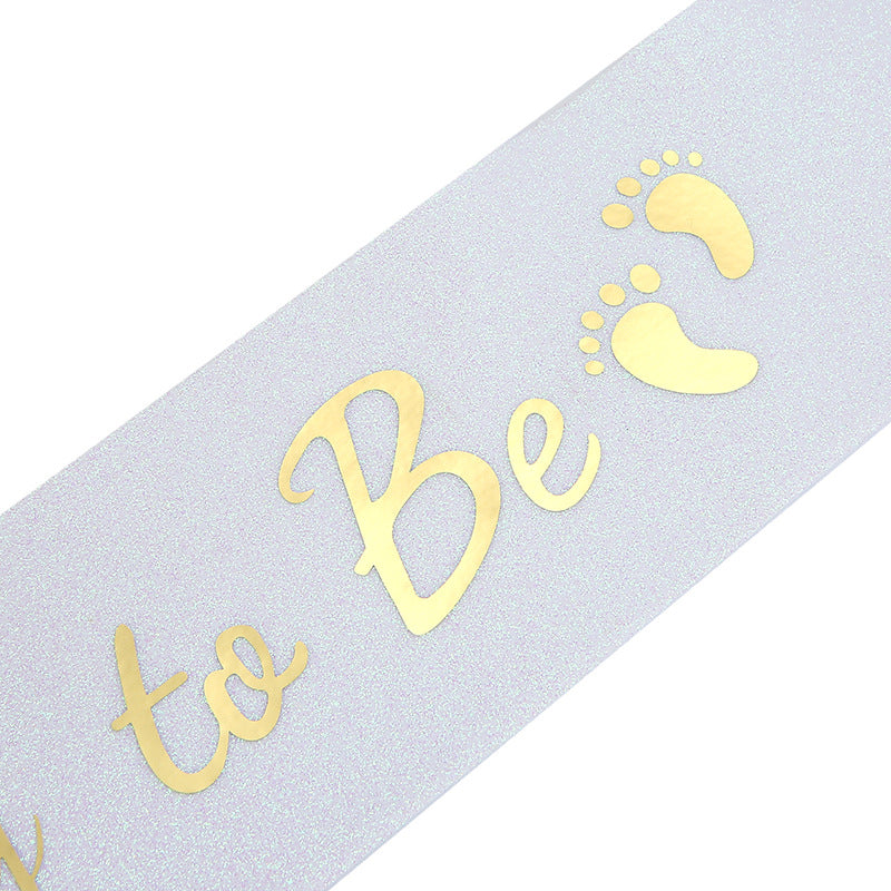 Gold on White "Daddy to Be" Satin Sash