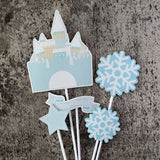 Frozen Snowflake Castle Birthday Cake Cupcake Toppers
