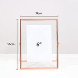 Rose Gold Metal Glass Photo Frames