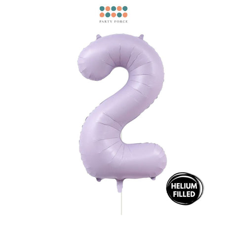 Helium Inflated -  40 inch Pastel Purple Number