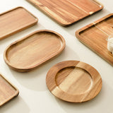 Shaped Wooden Bamboo Serving Tray Plate
