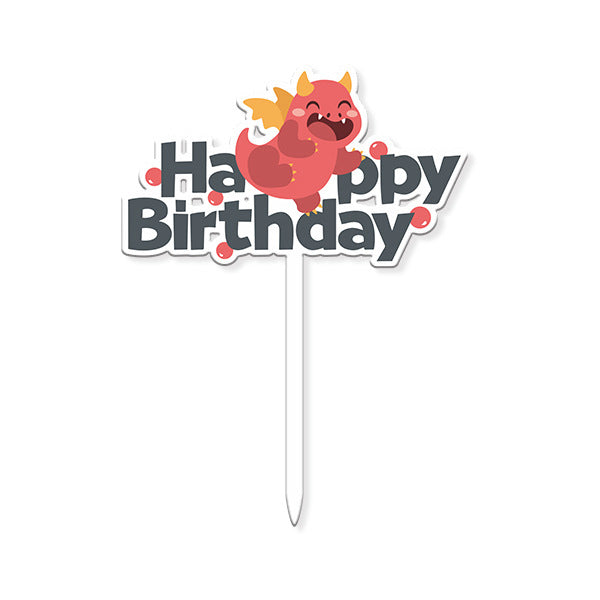 Dino Birthday Cake Cupcake Topper