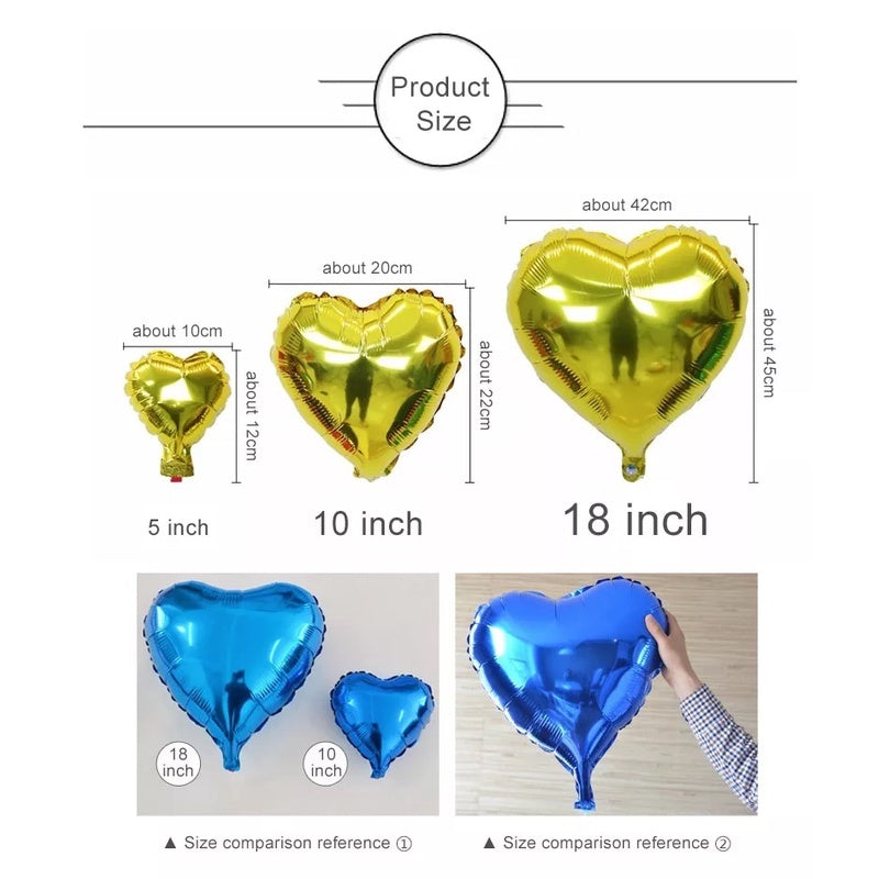 Heart Shape Foil Balloon 18 inch / 10 inch