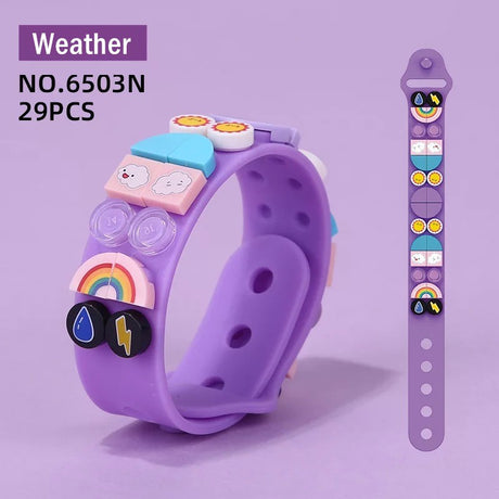 [SG seller] Christmas DIY Dots Bricks Kids Block Bracelet Wristband party goodie bag gift