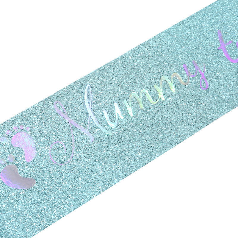 Lake Blue "Mummy to Be" Satin Sash