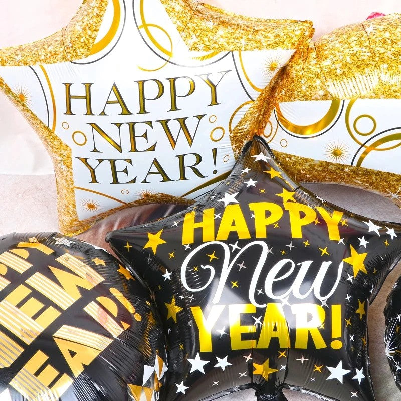 Happy New Year party Decoration Foil Balloon Tableware for New Year Party Decoration