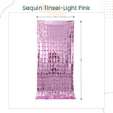 Sequin Tinsel Curtain Backdrop Square - Pink