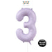 Helium Inflated -  40 inch Pastel Purple Number