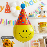 4D Smiley Party Hat Foil Balloon