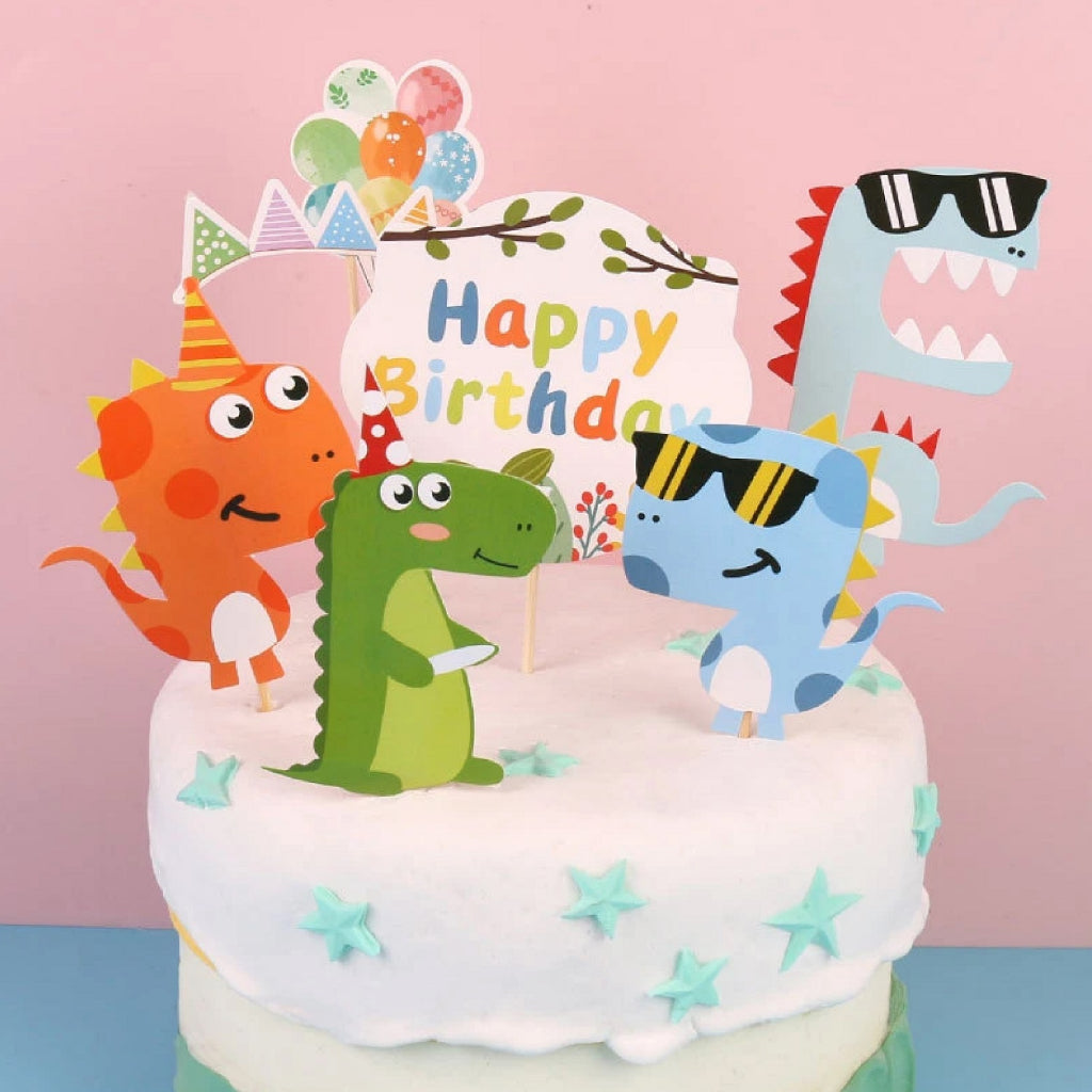 Dinosaur Jungle Safari Birthday Cake Cupcake Topper Individual