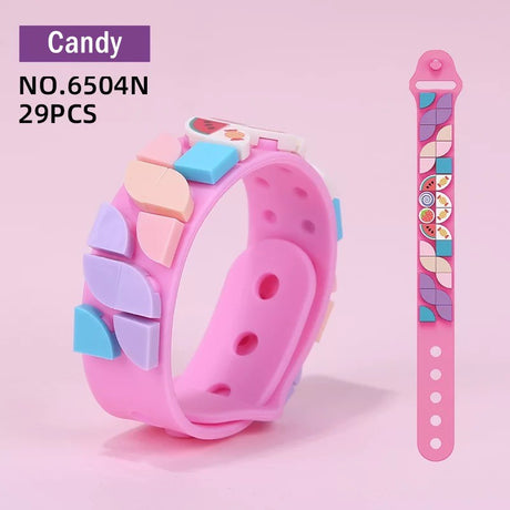 [SG seller] Christmas DIY Dots Bricks Kids Block Bracelet Wristband party goodie bag gift