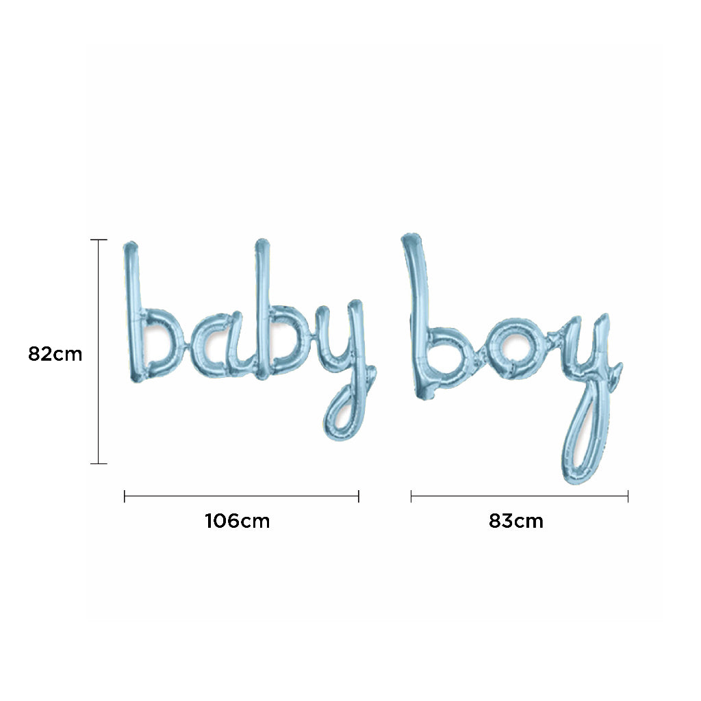 baby boy Word Foil Balloon - Blue