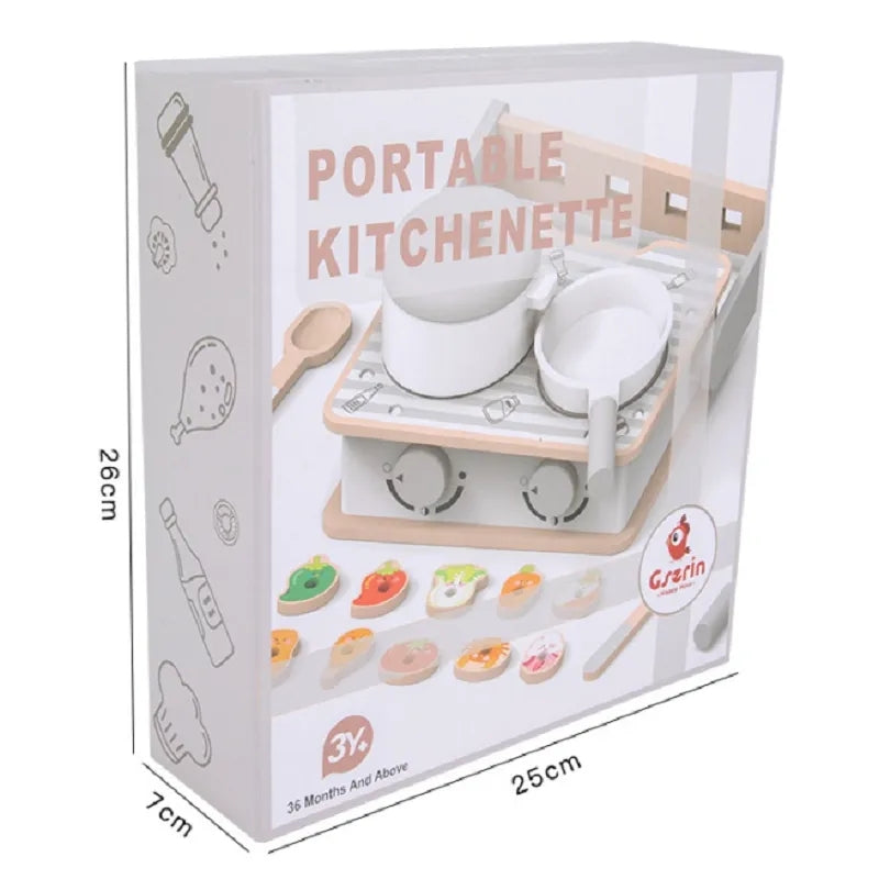Mini BBQ Portable Kitchenette Wooden Play Set