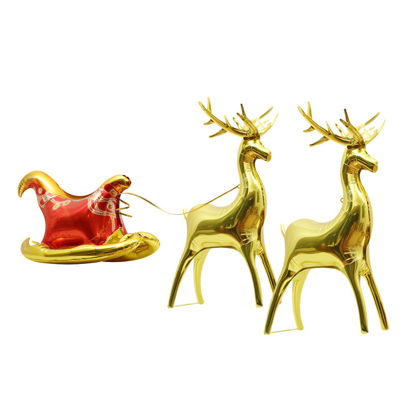 Christmas 3D Reindeer Sleigh Foil Balloon