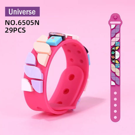 [SG seller] Christmas DIY Dots Bricks Kids Block Bracelet Wristband party goodie bag gift