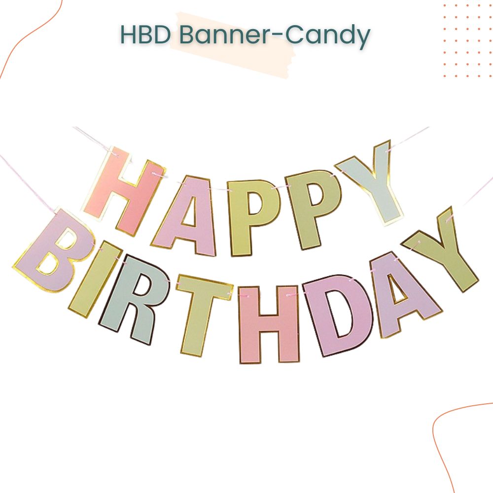 Glossy Iridescent Happy Birthday Banner