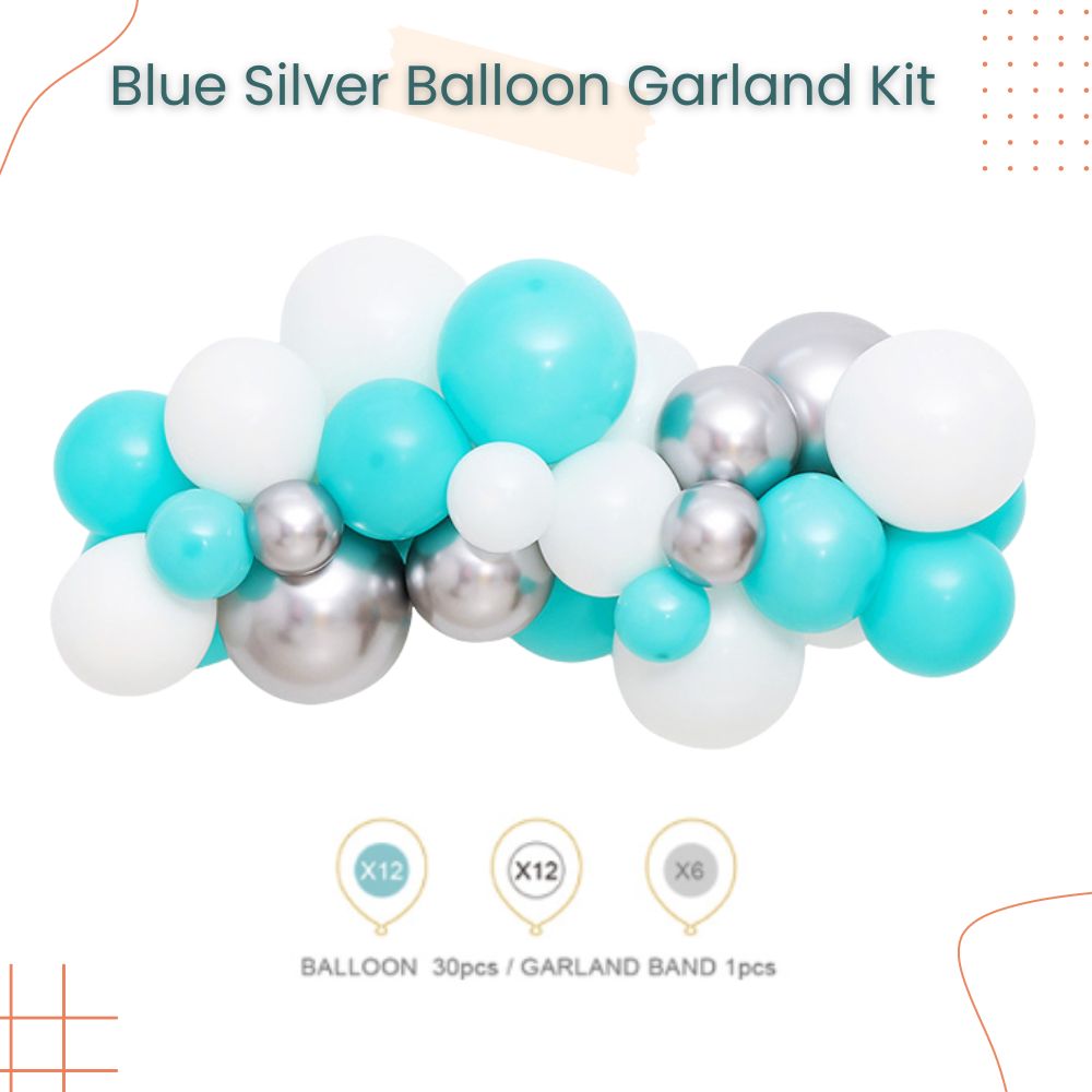 2m Blue Silver Garland Kit