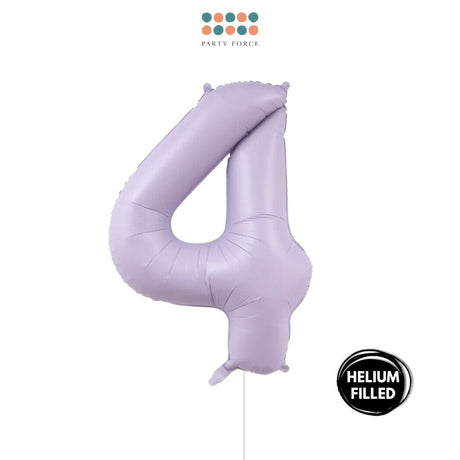 Helium Inflated -  40 inch Pastel Purple Number