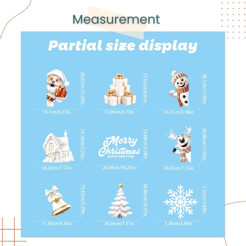 DIY Cute Christmas Decorative Window Electrostatic Stickers Waterproof for Chrismans Living Room Party Decoration