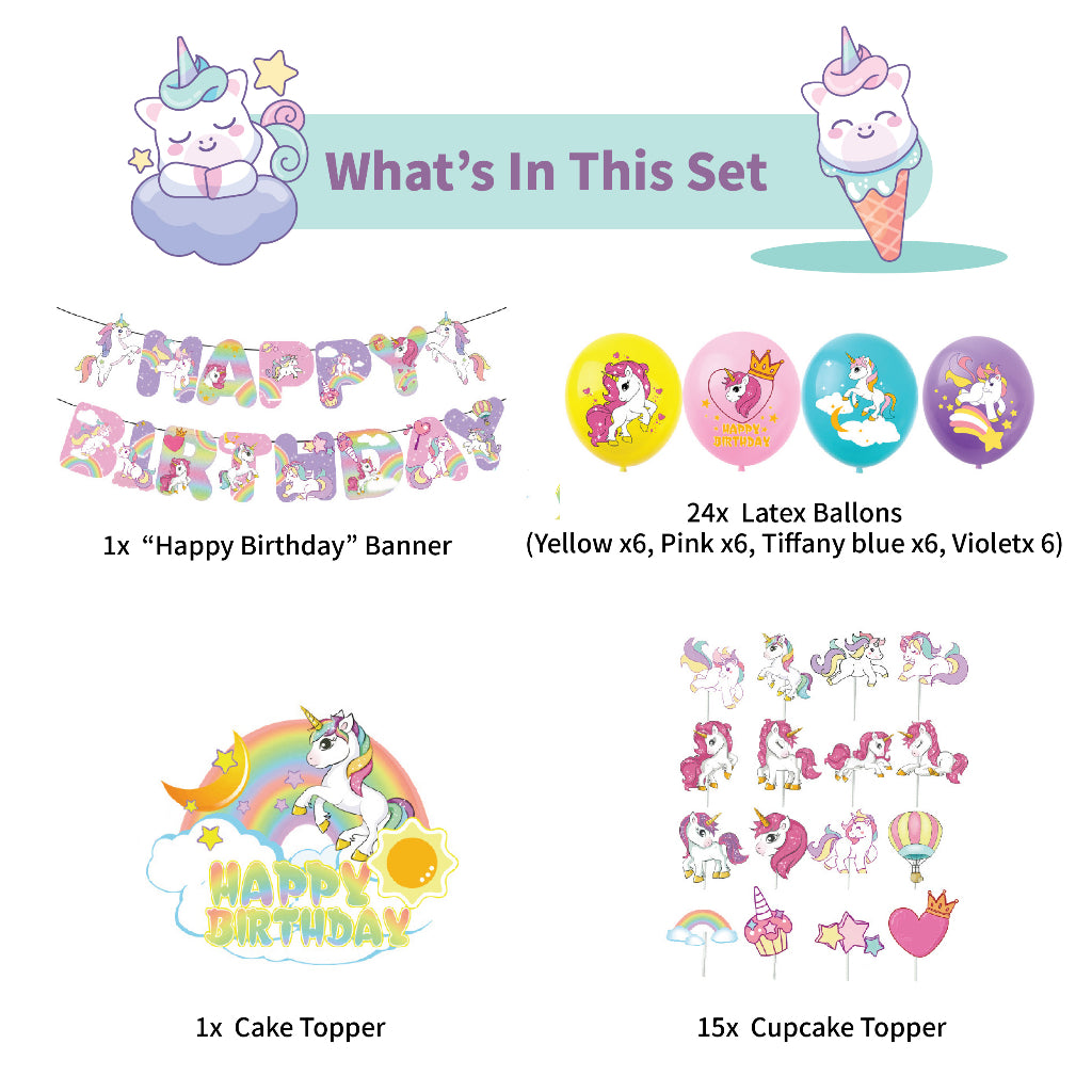 Unicorn Birthday Balloon Pack