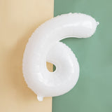 32 inch White Number Foil Balloon