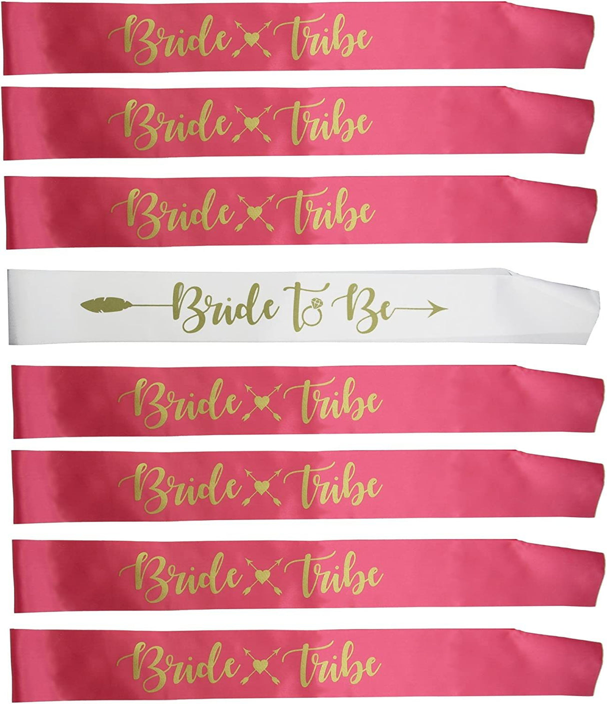 Bride To Be Bride Tribe Sash - Hot Pink Set