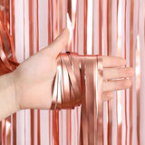 Matt Tinsel Curtain - Rose Gold