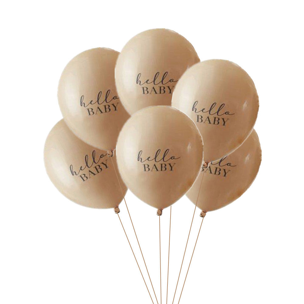 12inch Printed Blush Hello Baby Confetti Hey Baby Latex Balloon 10pcs Set