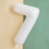 32 inch White Number Foil Balloon