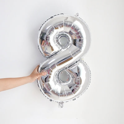 32 inch Silver Number Foil Balloon