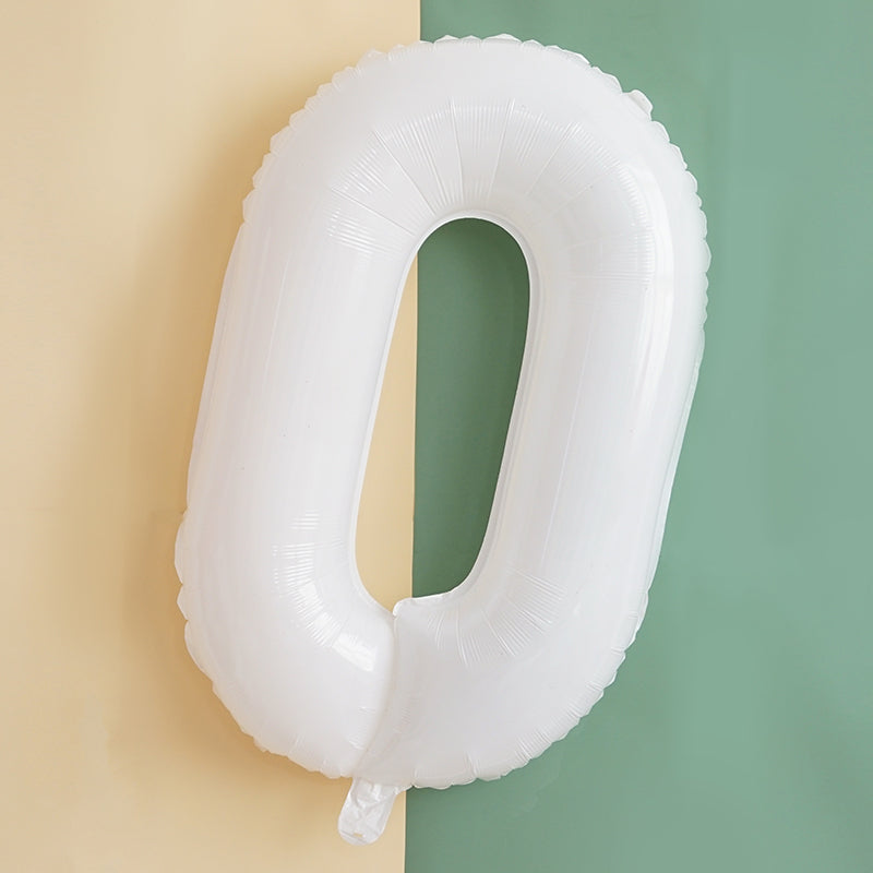 32 inch White Number Foil Balloon