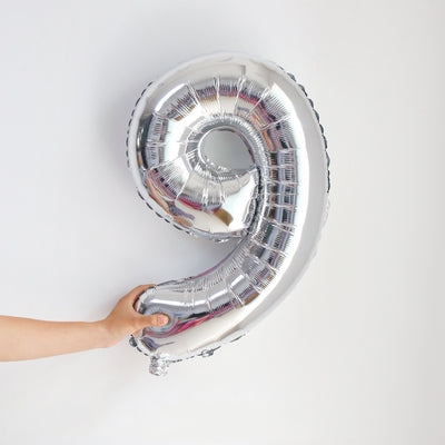 32 inch Silver Number Foil Balloon