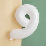 32 inch White Number Foil Balloon