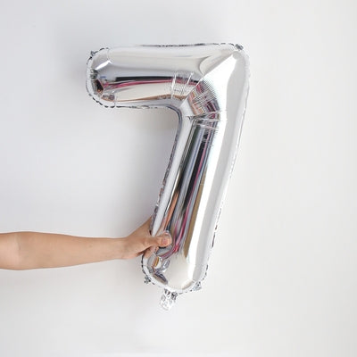 32 inch Silver Number Foil Balloon