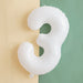 32 inch White Number Foil Balloon