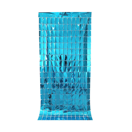 Sequin Tinsel Curtain Backdrop Square - Blue